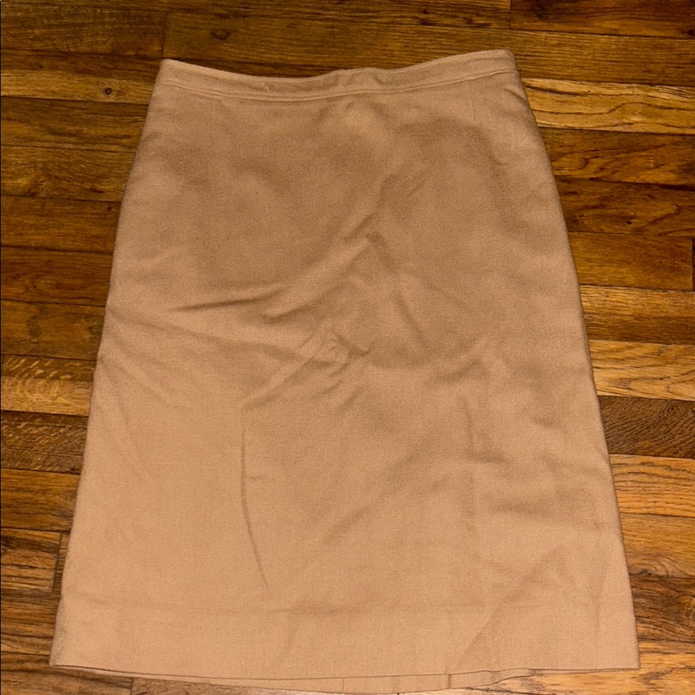Evan Picone Cream Knee-Length Pencil Skirt